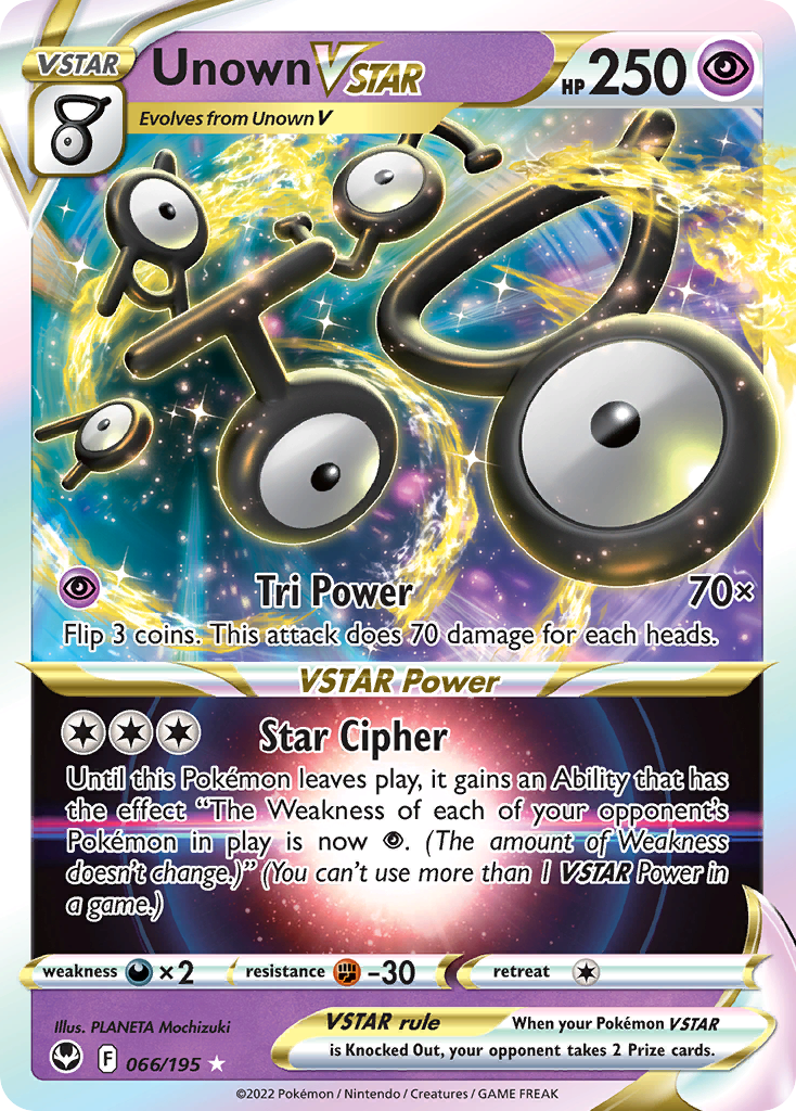 Silver Tempest Unown VSTAR #66/195